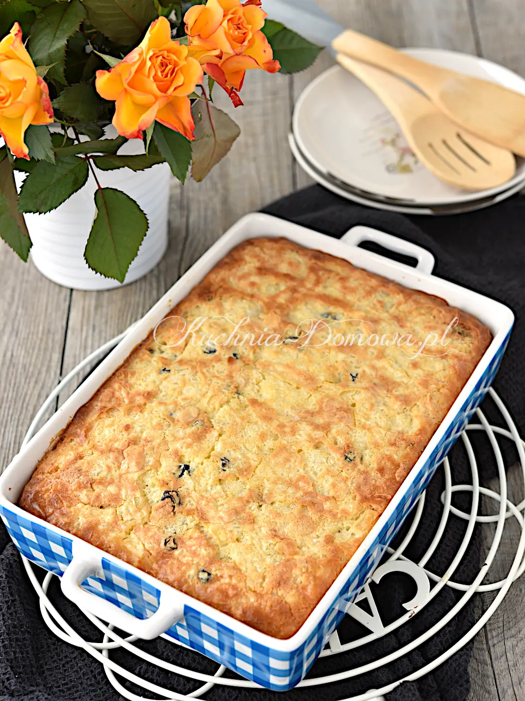 Zapiekanka ryżowa z rodzynkami i migdałami