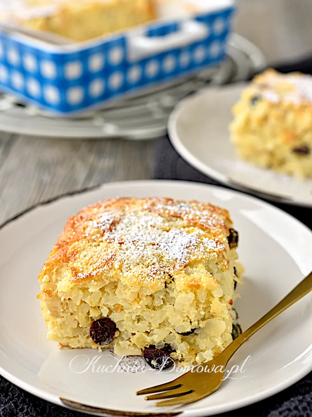 Zapiekanka ryżowa z rodzynkami i migdałami